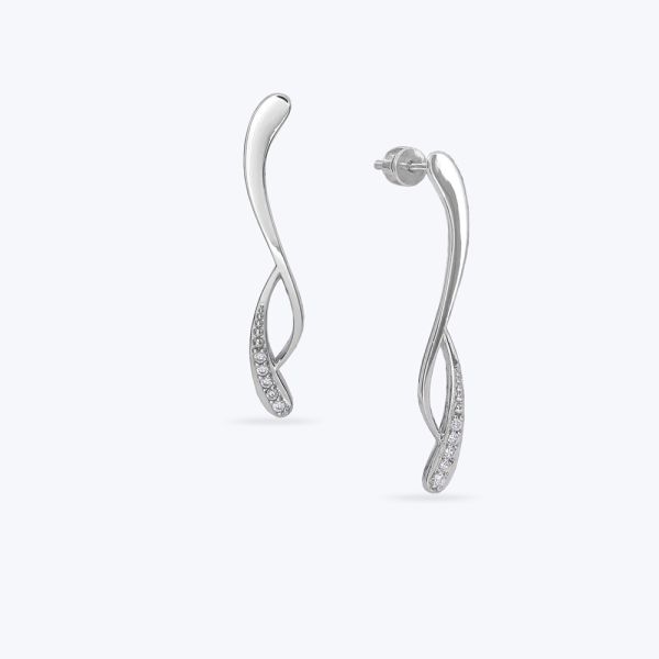 Срібні сережки родовані з фіанітами 739