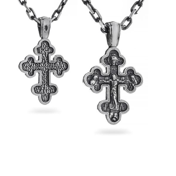 Срібний хрест чернений з роп'яттям 883