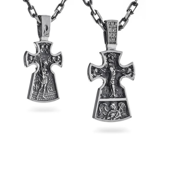 Срібний хрест чернений з роп'яттям 917