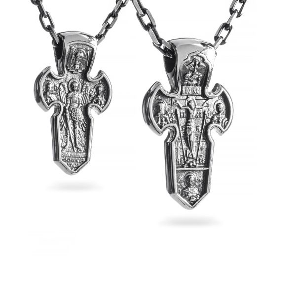 Срібний хрест чернений з роп'яттям 922