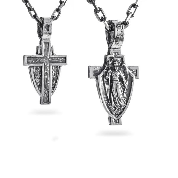 Срібний хрестик чернений з розп'яттям 924