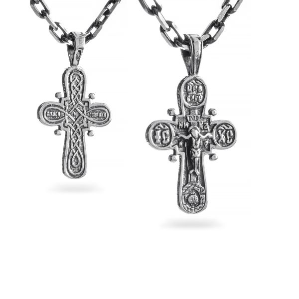 Срібний хрест чернений з роп'яттям 994