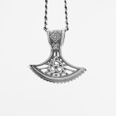 Срібна чоловіча підвіска чернена з символом молота Тора 955