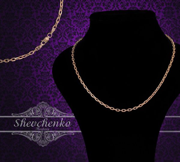 Срібний ланцюг "Якір алмазний" А-100 позолочений