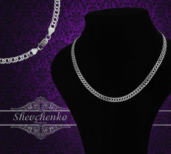 Срібний ланцюг "Ромб шестигранний" 6Р-100