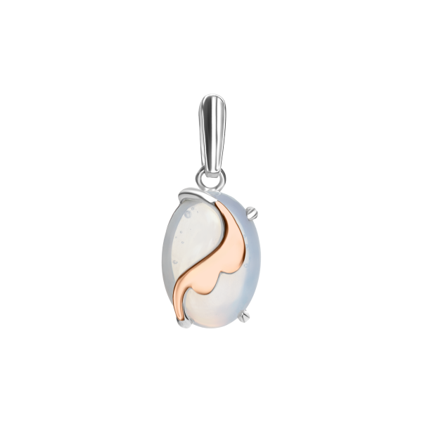 Серебряный подвес с лунным камнем 208