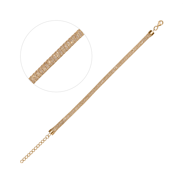 Браслет срібний в позолоті з фіанітами Чн-12