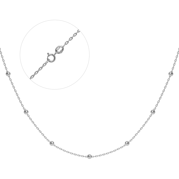 Cрібний ланцюг з кульками АкШ2-50 родований на ланцюжку Анкер