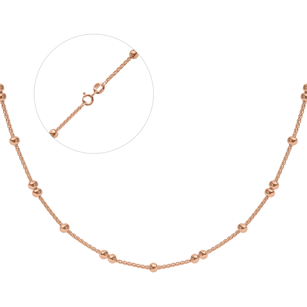 Срібний ланцюг з кульками КіШ5-40 позолочений на ланцюжку Колос