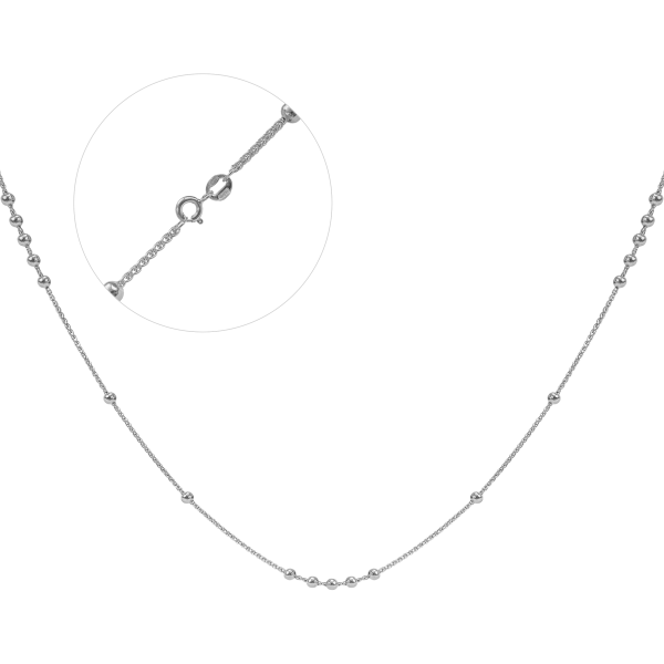 Срібний ланцюг з кульками КіШ3-40 родований на ланцюжку Колос