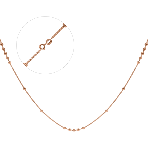 Срібний ланцюг з кульками КіШ3-40 позолочений на ланцюжку Колос