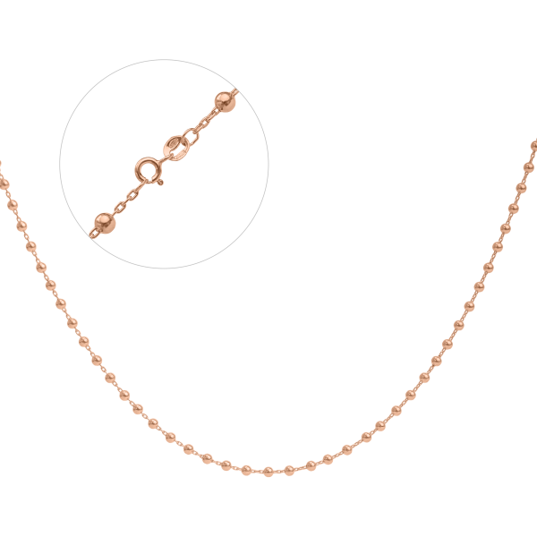 Cрібний ланцюг з кульками АкШ7-50 в позолоті на ланцюжку Анкер