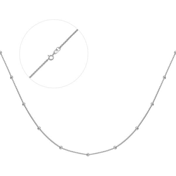 Срібний ланцюг з кульками КіШ2-40 на ланцюжку Колос