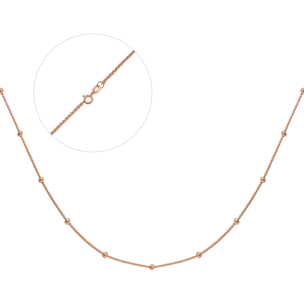 Срібний ланцюг з кульками КіШ2-40 позолочений на ланцюжку Колос