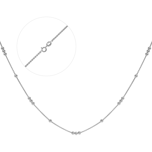Срібний ланцюг з кульками КіШ4-40 на ланцюжку Колос