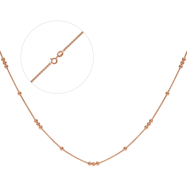 Срібний ланцюг з кульками КіШ4-40 позолочений на ланцюжку Колос