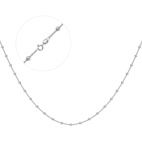 Срібний ланцюг з кульками КіШ1-40 родований на ланцюжку Колос