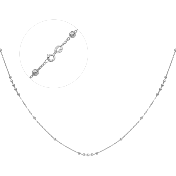 Cрібний ланцюг з кульками АкШ3-50 родований на ланцюжку Анкер