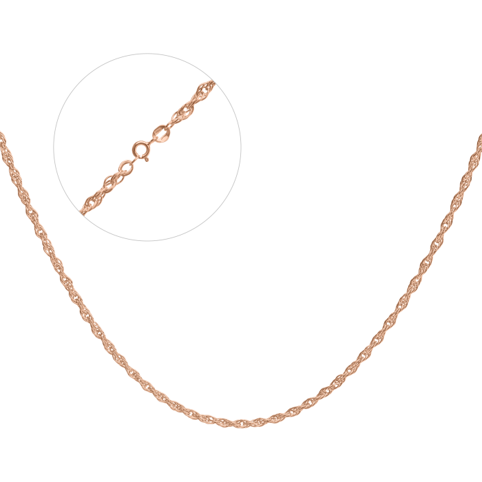 Срібний ланцюг позолочений "Джгут" Ж-50