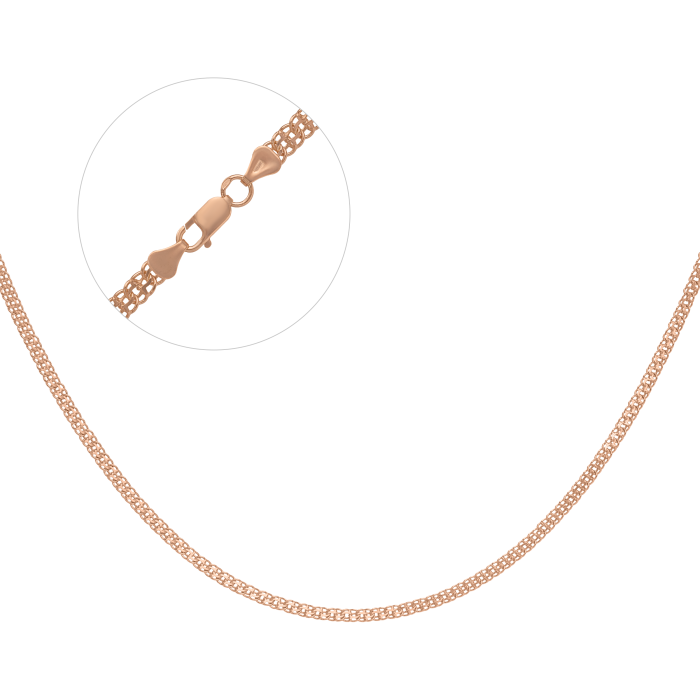 Срібний ланцюг позолочений Бісмарк ручний Бр-55