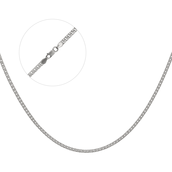 Срібний ланцюг "Панцир подвійний" ПД-75