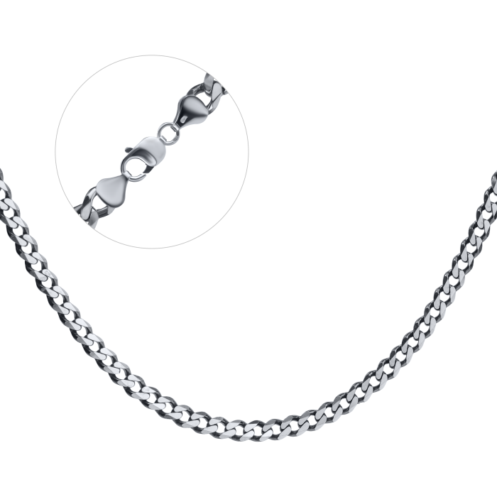 Срібний ланцюг чорнений "Панцир шестигранний" 6Пч-250