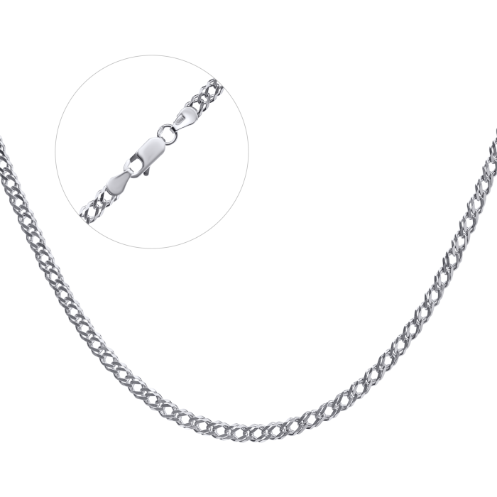 Срібний ланцюг чорнений "Ромб шестигранний" 6Рч-100