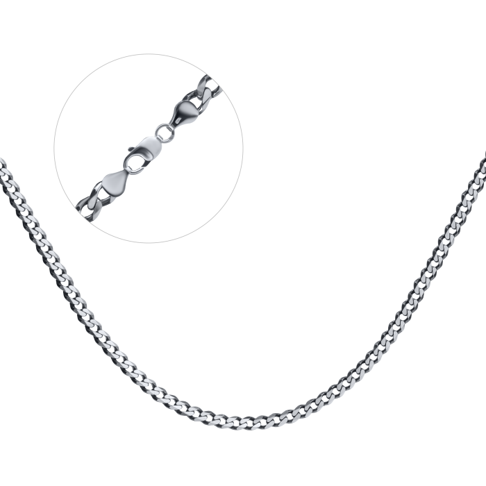 Срібний ланцюг чорнений "Панцир шестигранний" 6Пч-160