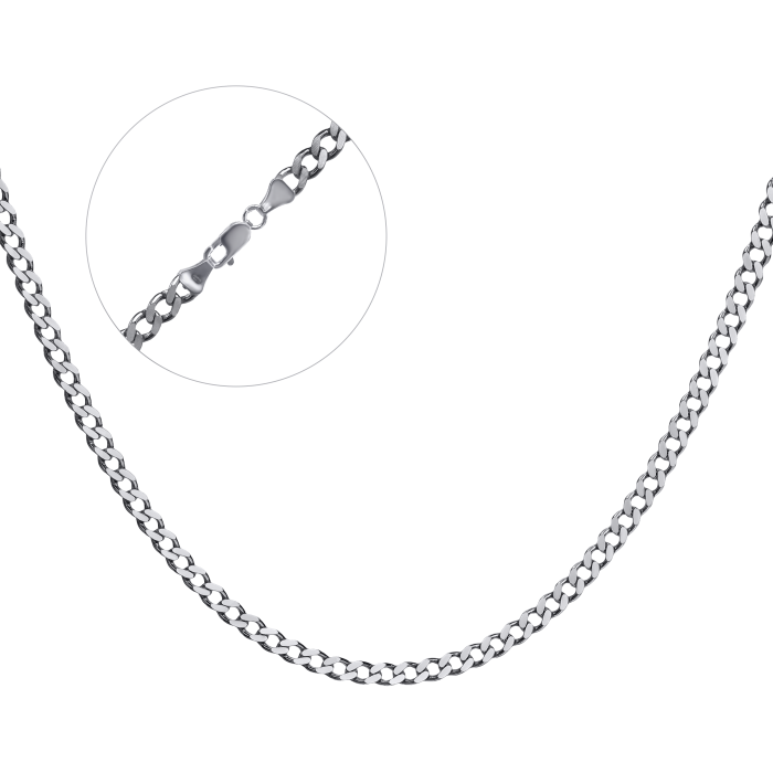 Срібний ланцюг чорнений "Панцир" Пч-200