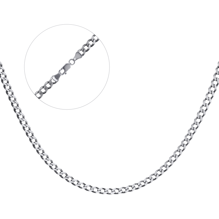 Срібний ланцюг чорнений "Панцир" Пч-160