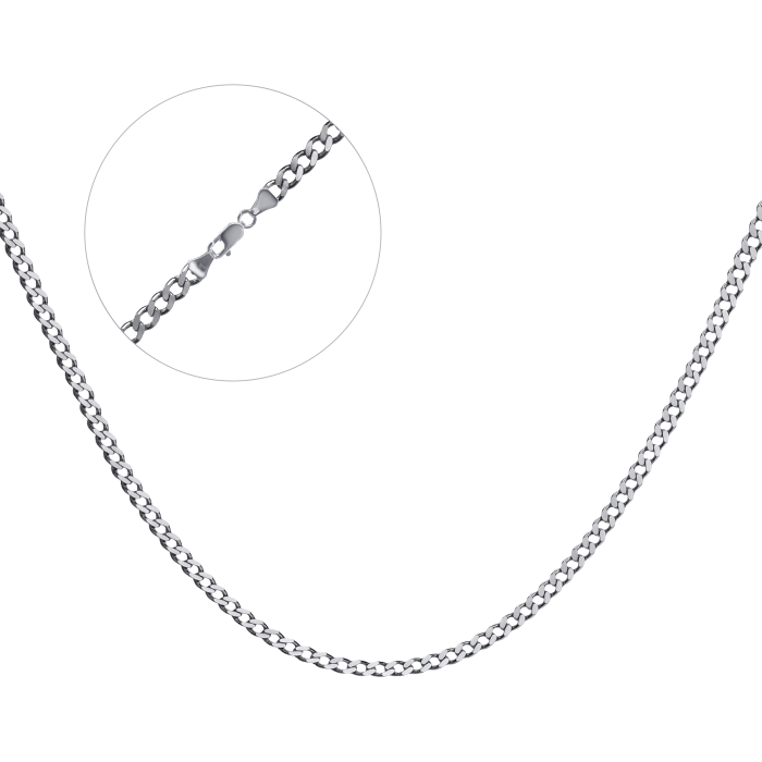 Срібний ланцюг чорнений "Панцир" Пч-120