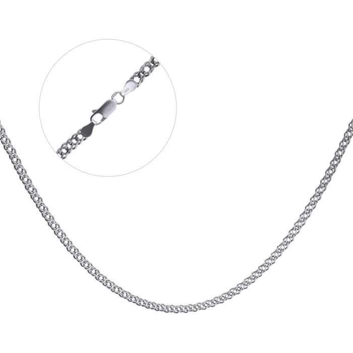 Срібний ланцюг чернений "Ромб" Рч-70