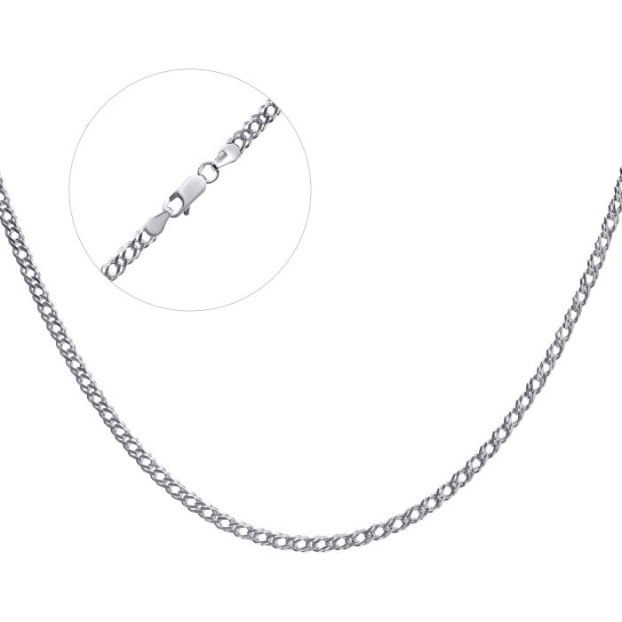 Срібний ланцюг чорнений "Ромб шестигранний" 6Рч-70