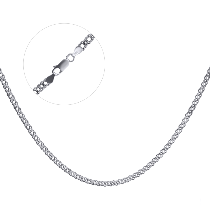 Срібний ланцюг чернений "Ромб" Рч-100