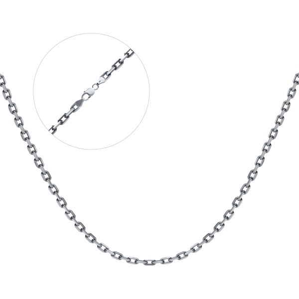 Срібний ланцюг чорнений "Якір алмазний" Ач-120