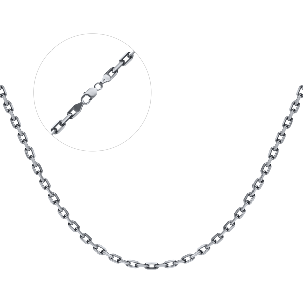 Срібний ланцюг чорнений "Якір алмазний" Ач-140