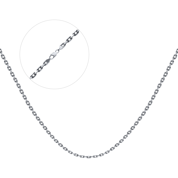 Срібний ланцюг чорнений "Якір алмазний" Ач-70