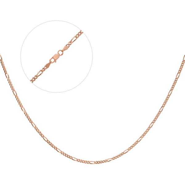 Срібний ланцюг позолочений "Фігаро" Ф5-80