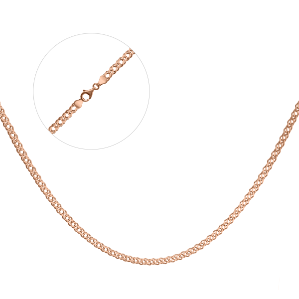 Срібний ланцюг позолочений "Ромб" Р-70