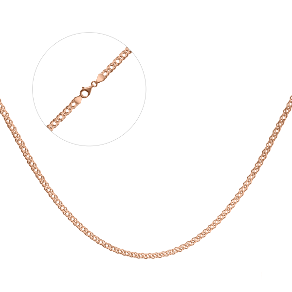 Срібний ланцюг позолочений "Ромб" Р-60