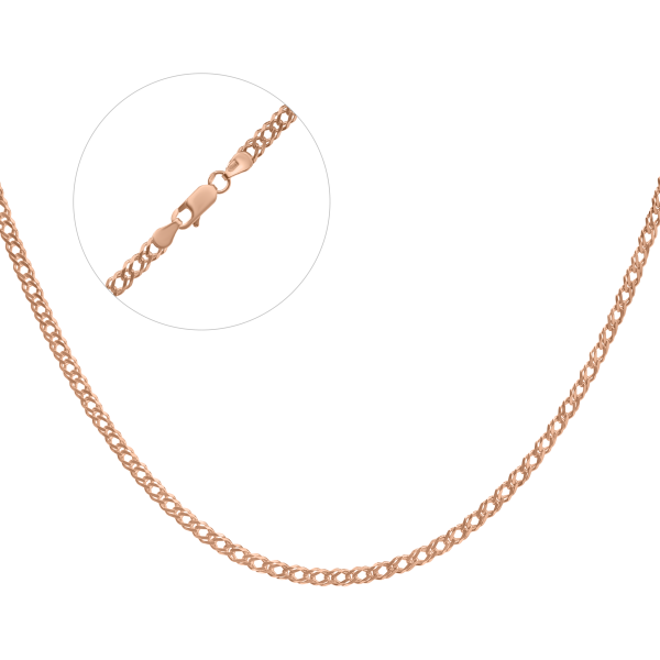 Срібний ланцюг в позолоті "Ромб шестигранний" 6Р-70