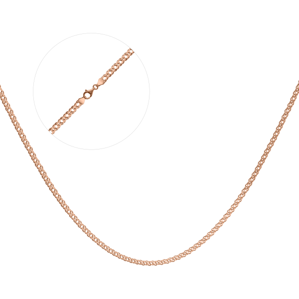 Срібний ланцюг позолочений "Ромб" Р-40