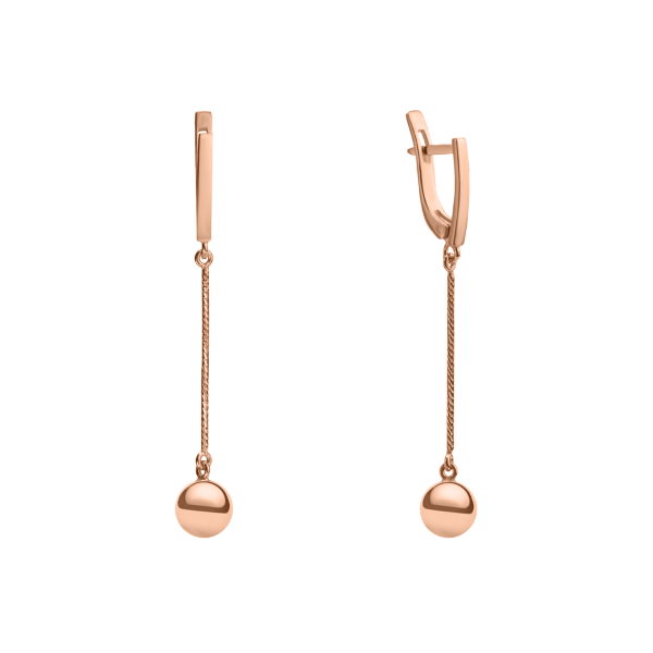 Сережки срібні позолочені з кульками 1041