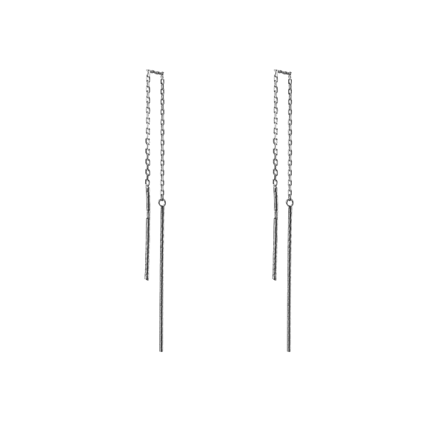 Срібні сережки протяжки родовані 1042