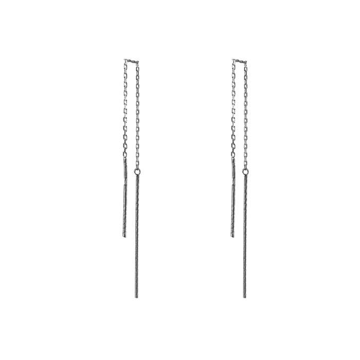 Срібні сережки протяжки родовані 1042