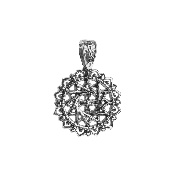 Підвіска срібна Зірка Ерцгамми кругла слов'янська етнічний мотив 989
