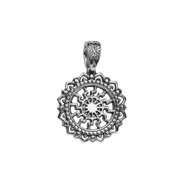 Срібний кулон "Чорне сонце" оберіг та амулет чорнений 987