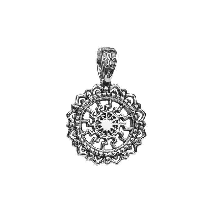 Срібний кулон "Чорне сонце" оберіг та амулет чорнений 987