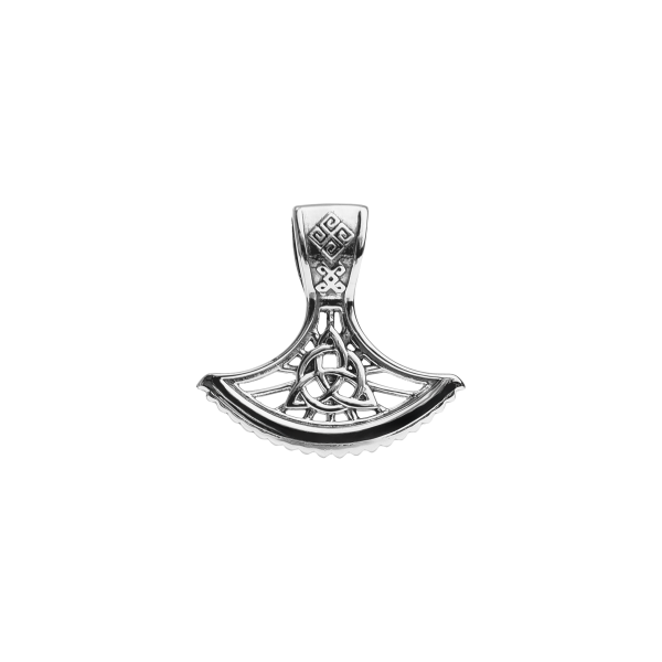 Срібна чоловіча підвіска чернена з символом молота Тора 955
