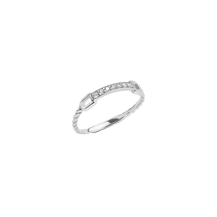 Срібна каблучка родована з фіанітом 1051